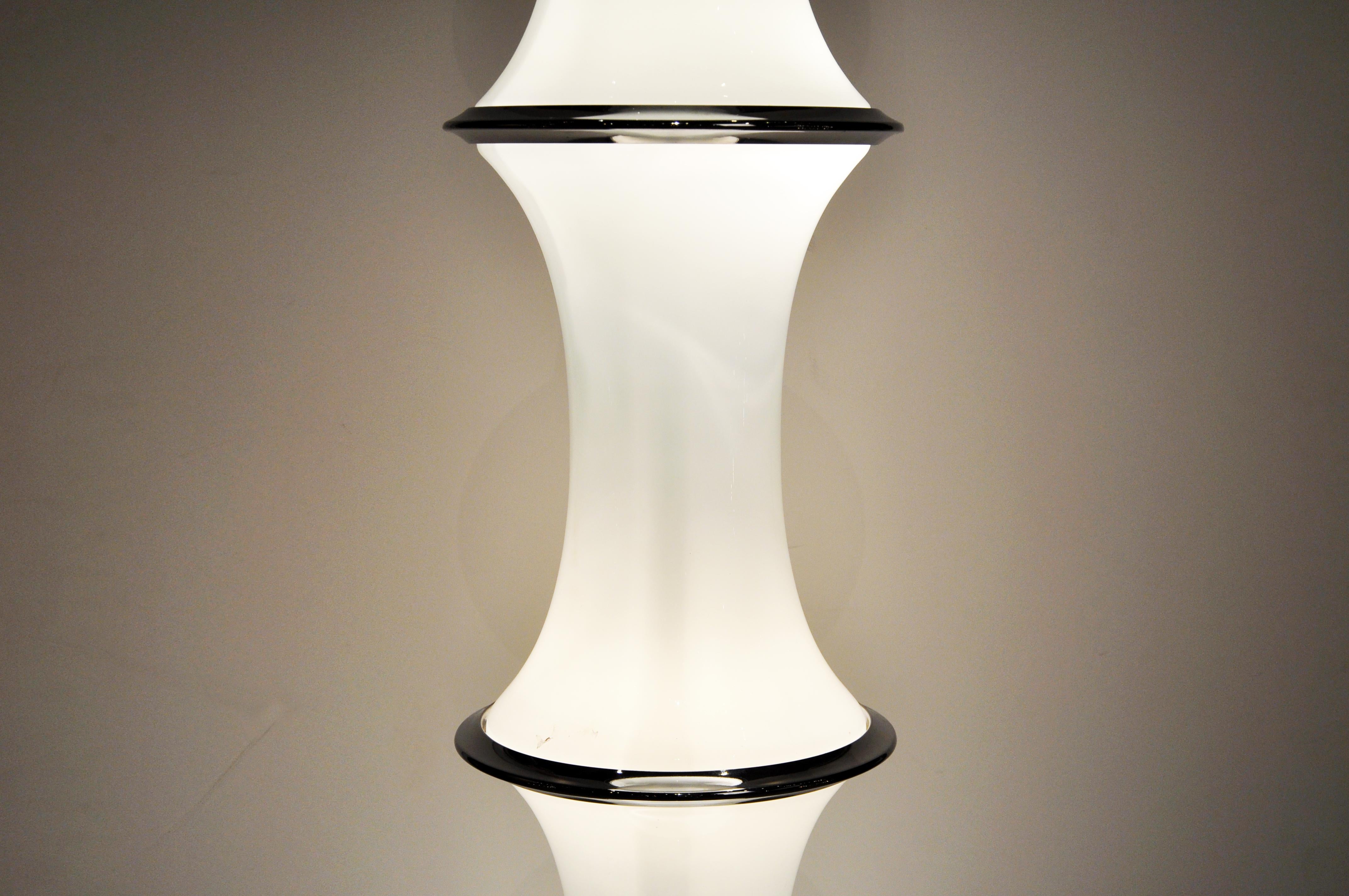 Italian Bamboo-Form Chrome and Glass Floor Lamp 11