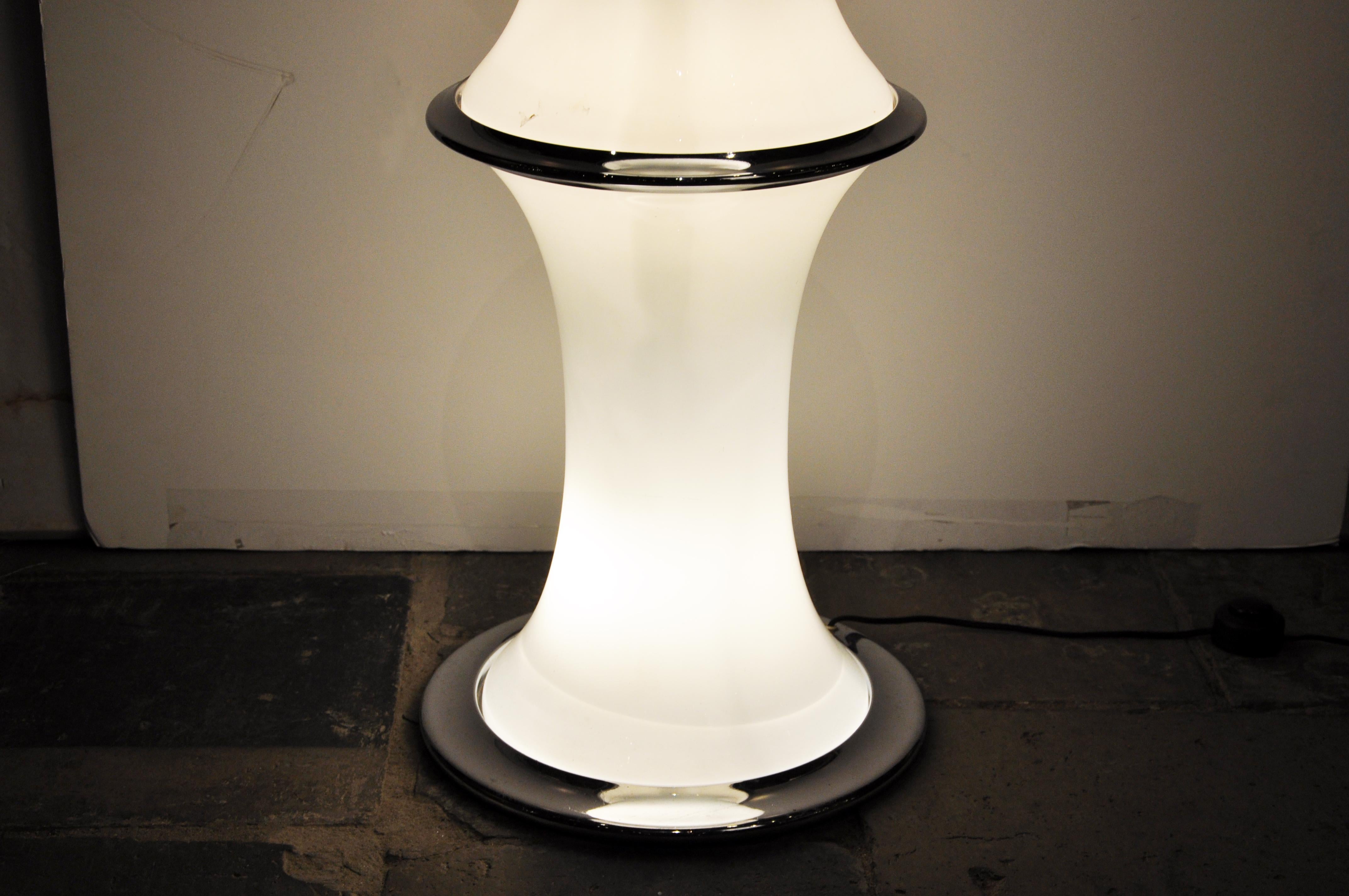 Italian Bamboo-Form Chrome and Glass Floor Lamp 12