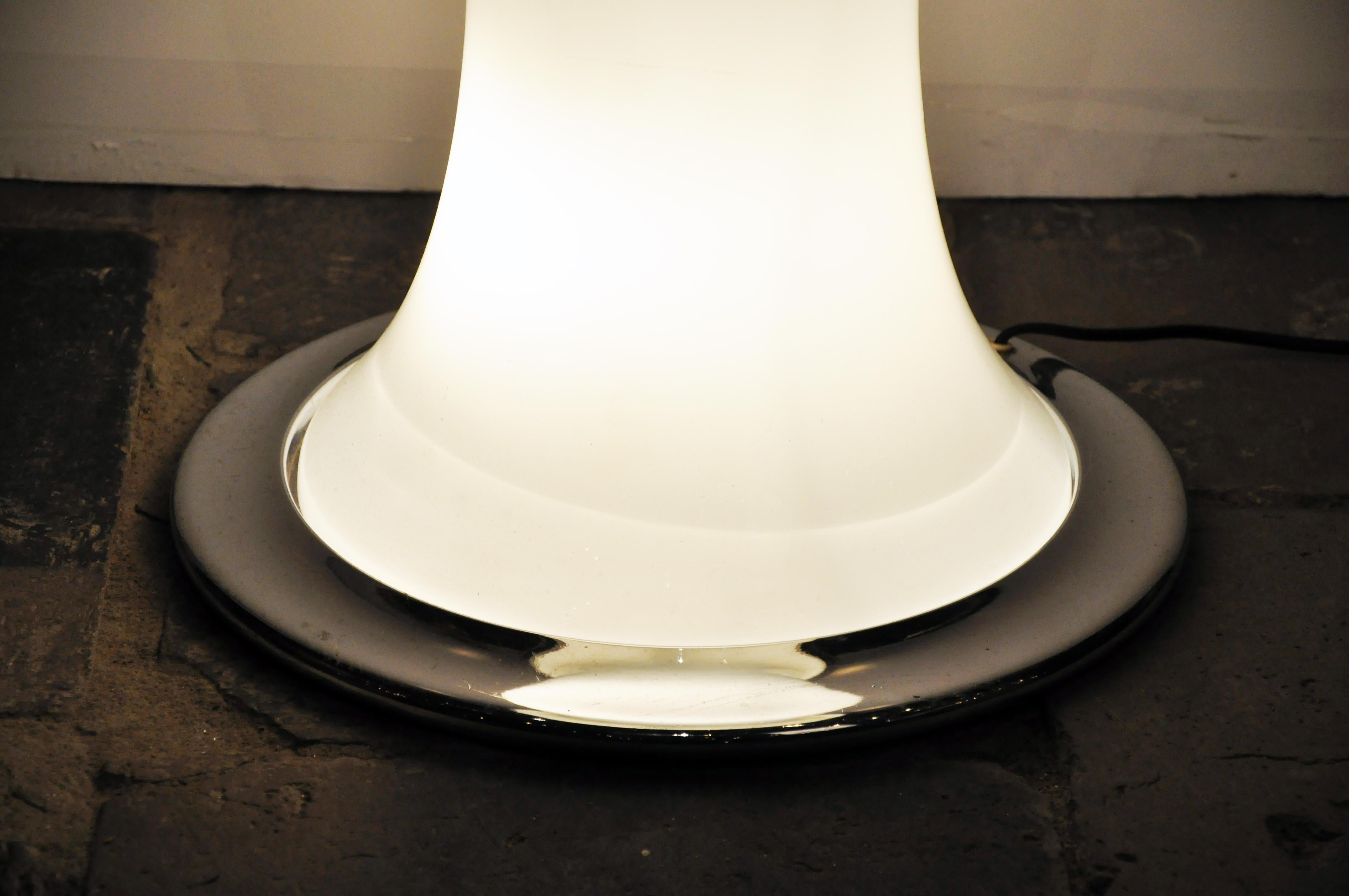 Italian Bamboo-Form Chrome and Glass Floor Lamp 15