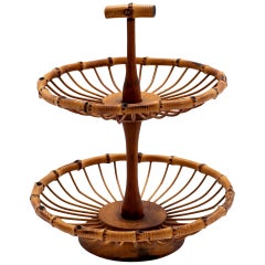 Vintage Italian Bamboo Fruit Basket