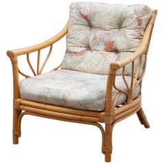 Italian Bamboo Lounge Chair, 1970s
