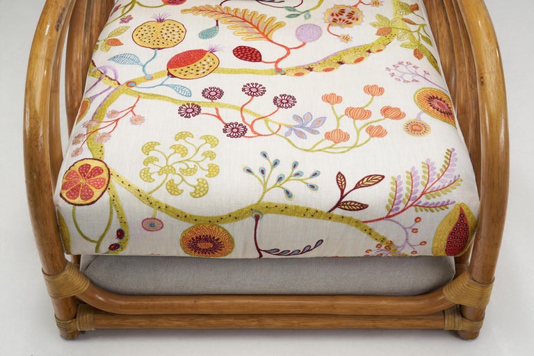 Italian Bamboo Lounge Chairs with Upholstered Cushions, Italy, 1970s at