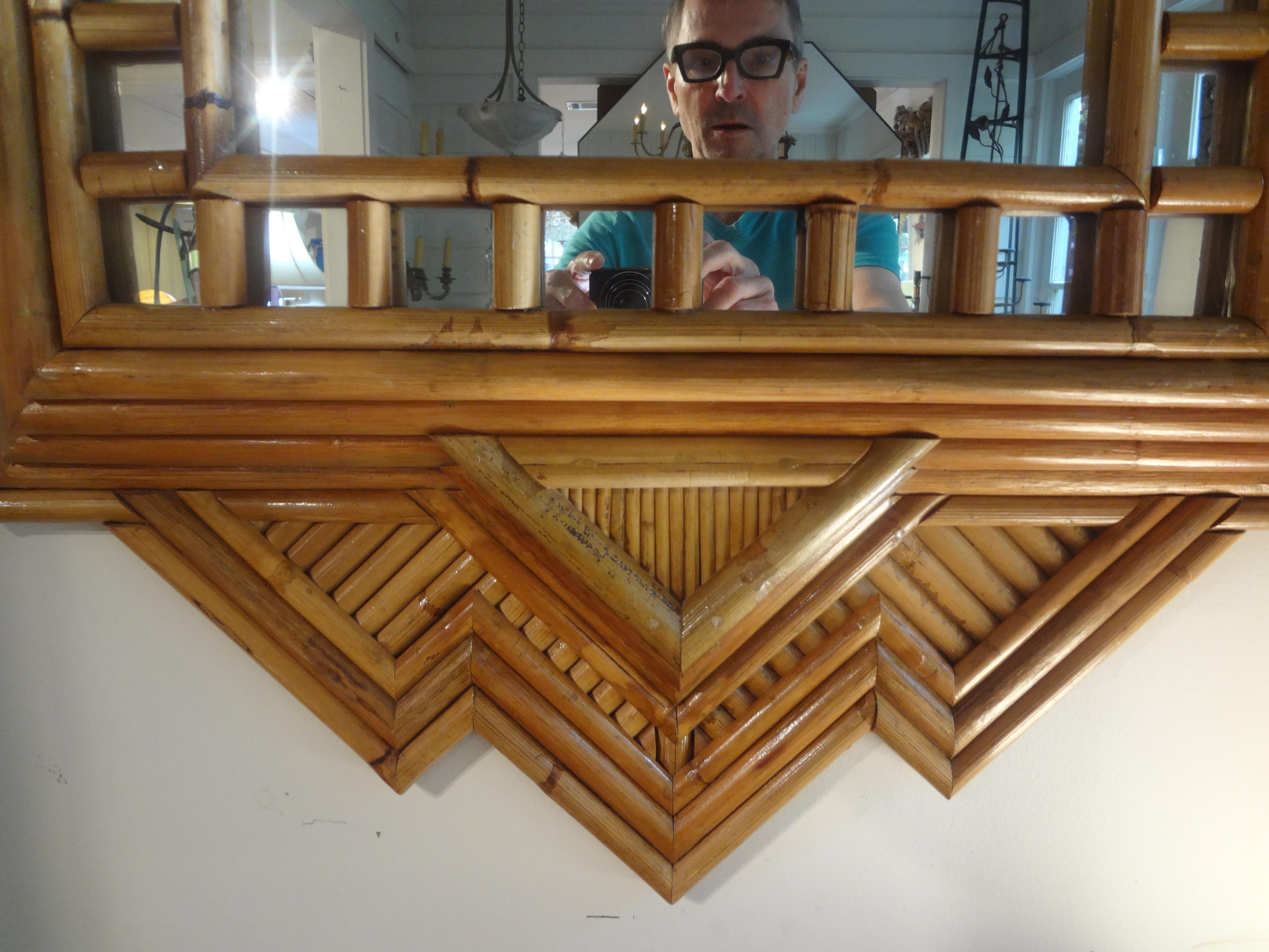 Mid-20th Century Italian Bamboo Mirror By Maurizio Mariani For Vivai del Sud For Sale
