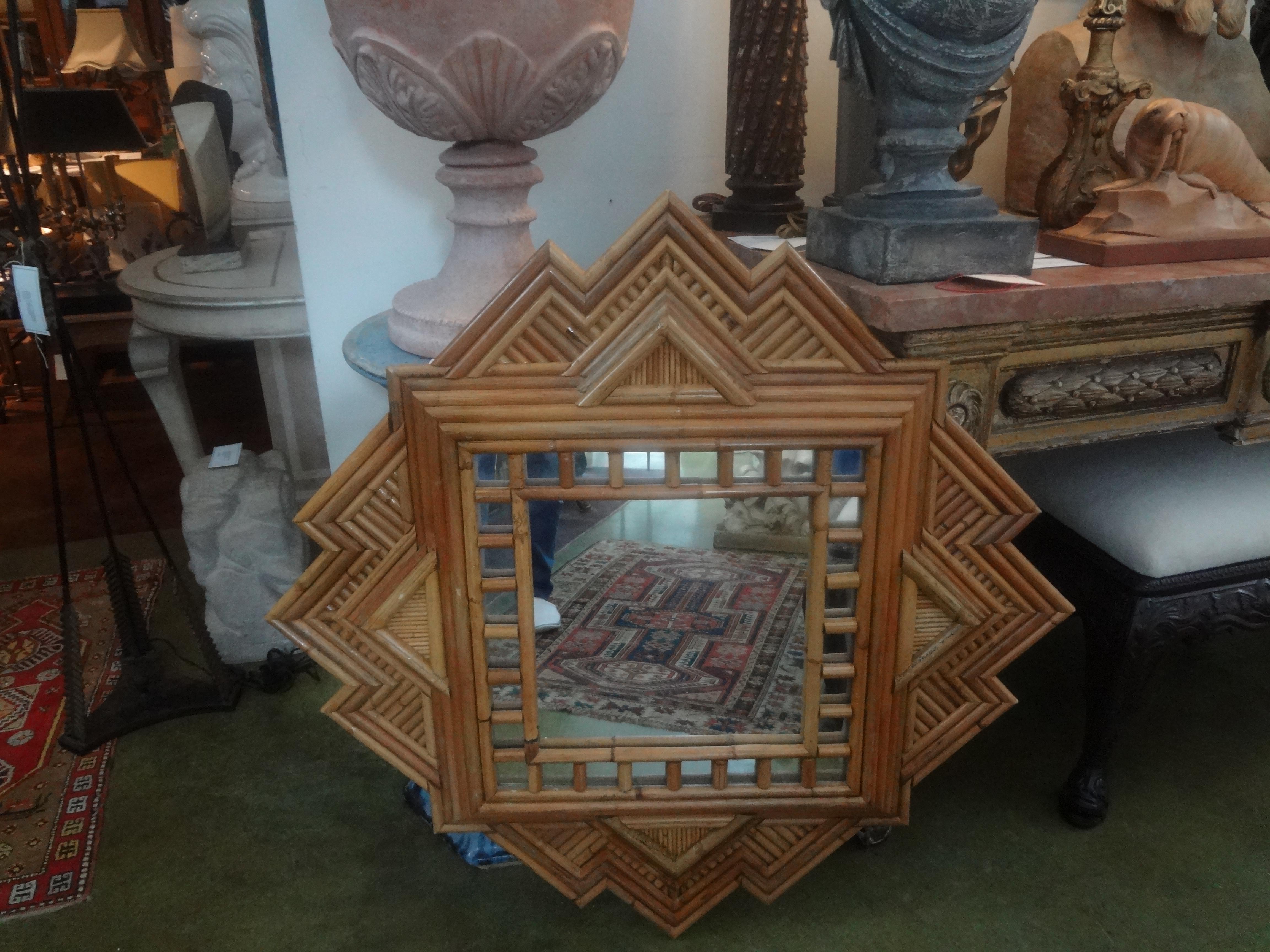 Italian Bamboo Mirror By Maurizio Mariani For Vivai del Sud For Sale 9