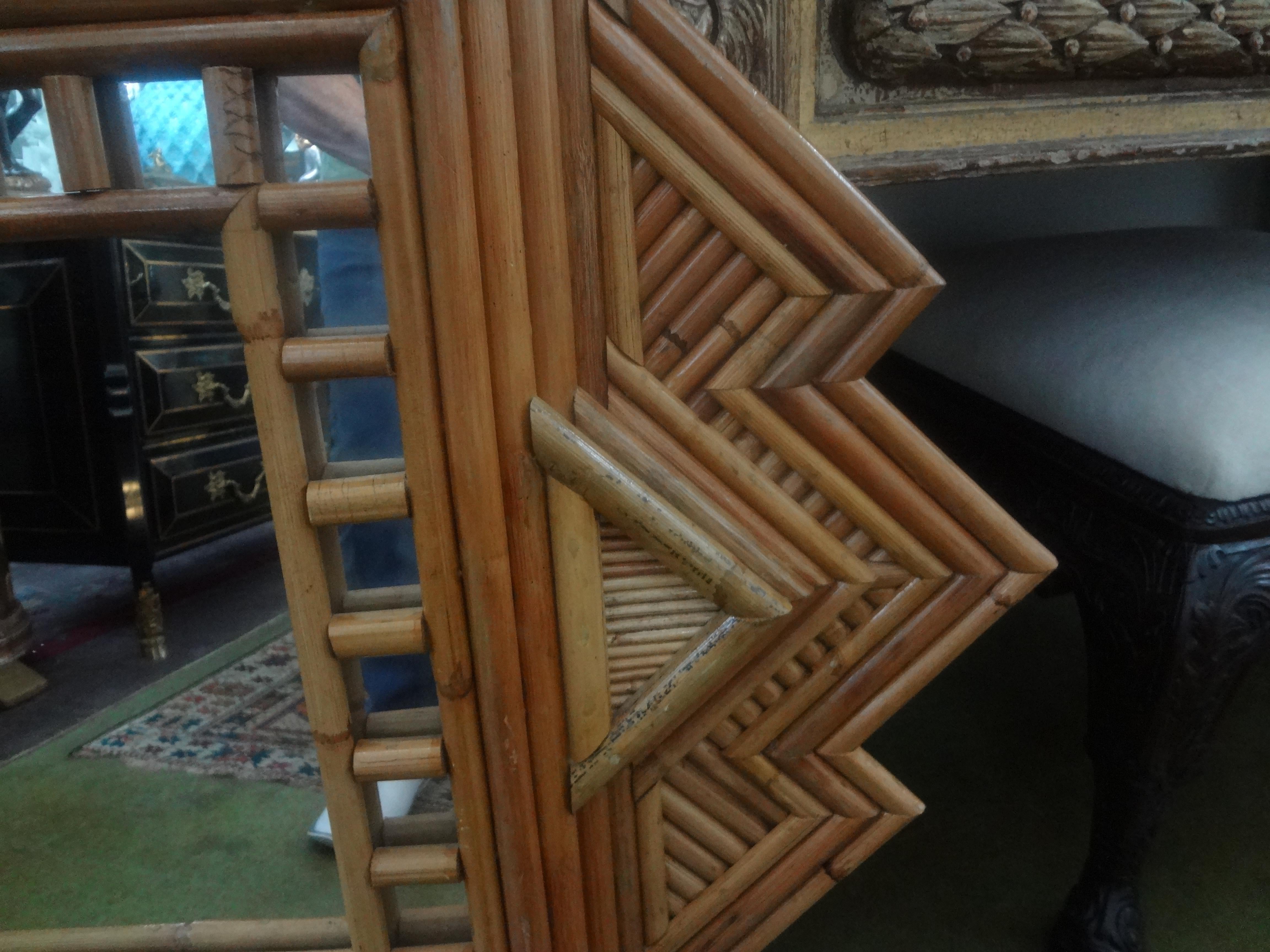 Italian Bamboo Mirror By Maurizio Mariani For Vivai del Sud For Sale 3