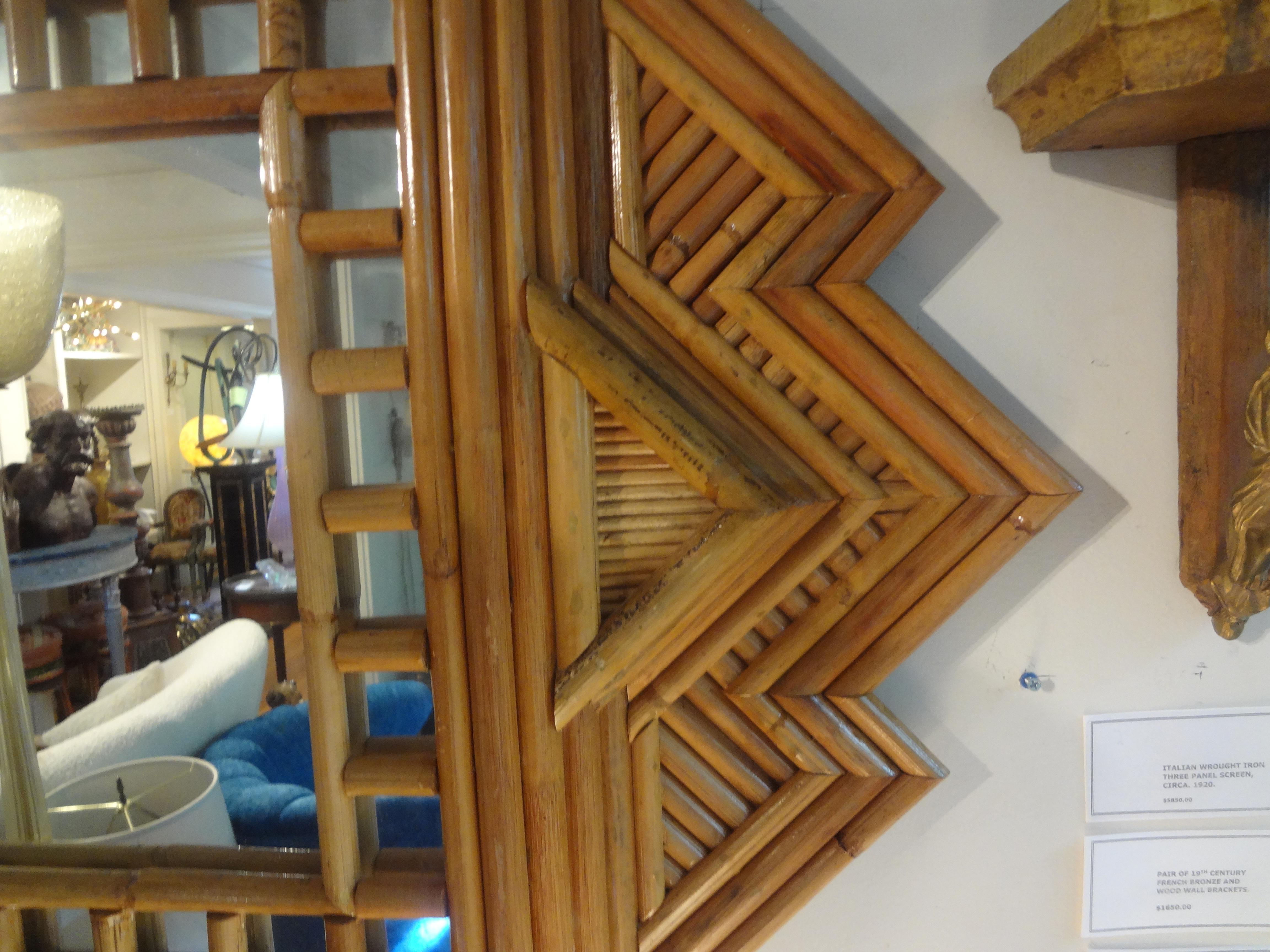 Italian Bamboo Mirror By Maurizio Mariani For Vivai del Sud In Good Condition For Sale In Houston, TX