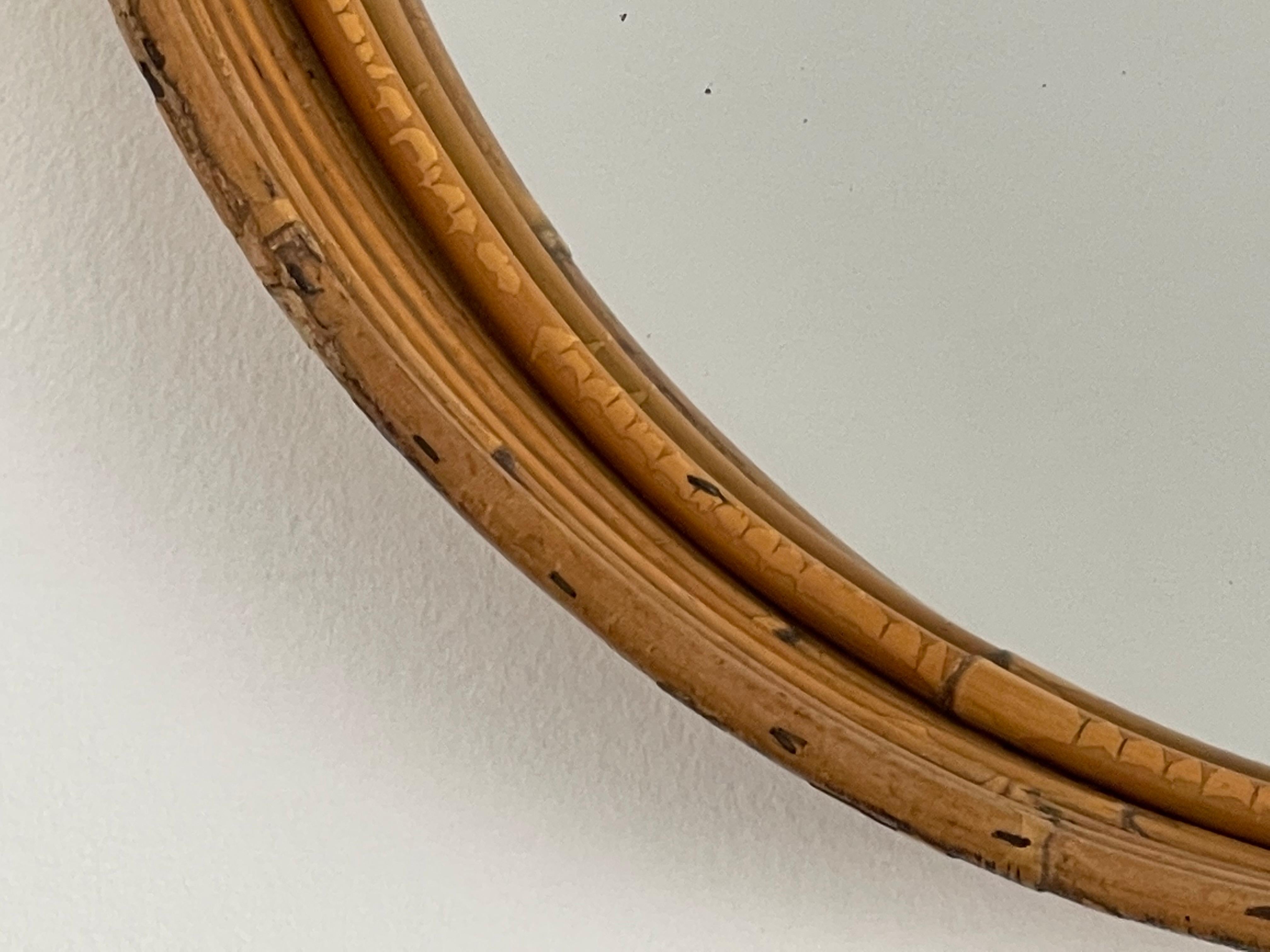 Mid-20th Century Italian Bamboo Mirror