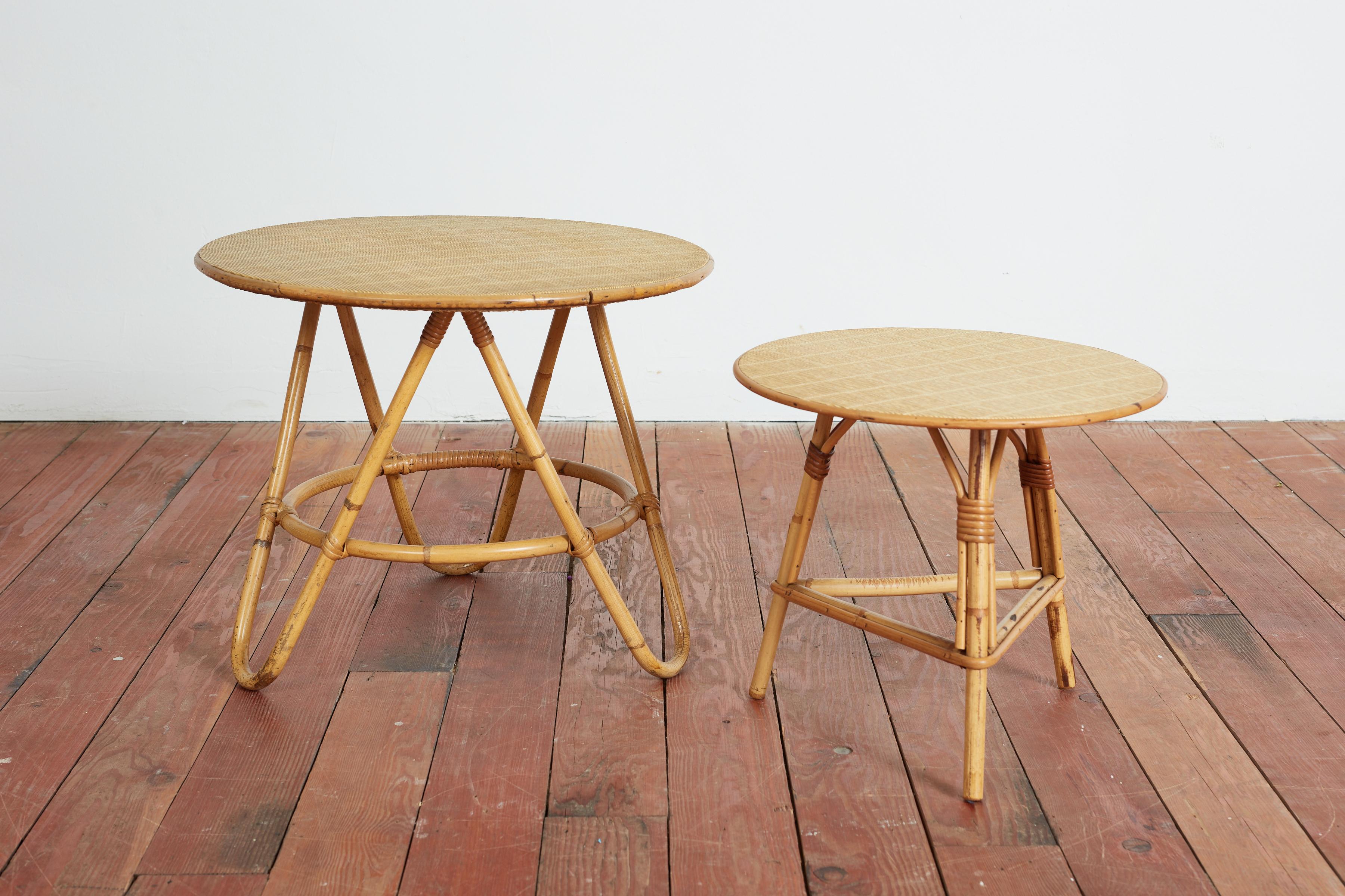 Italian Bamboo Nesting Tables In Good Condition For Sale In Beverly Hills, CA