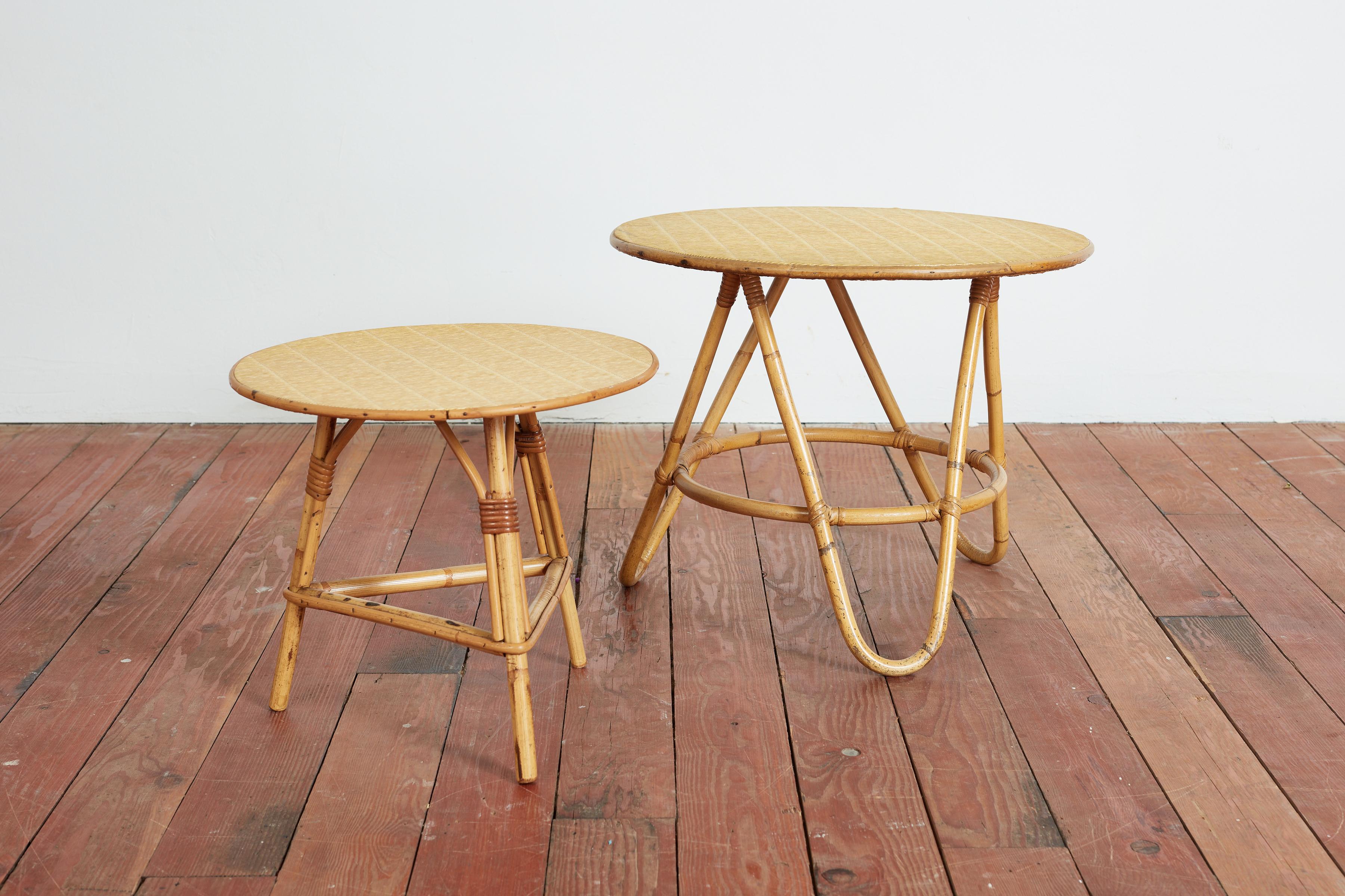Mid-20th Century Italian Bamboo Nesting Tables For Sale