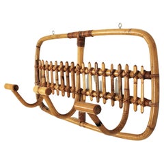 Italian Bamboo Rattan Coat Rack