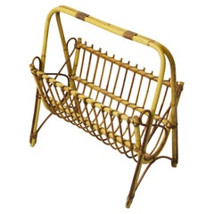 Portariviste italiano in bambù e rattan 1960