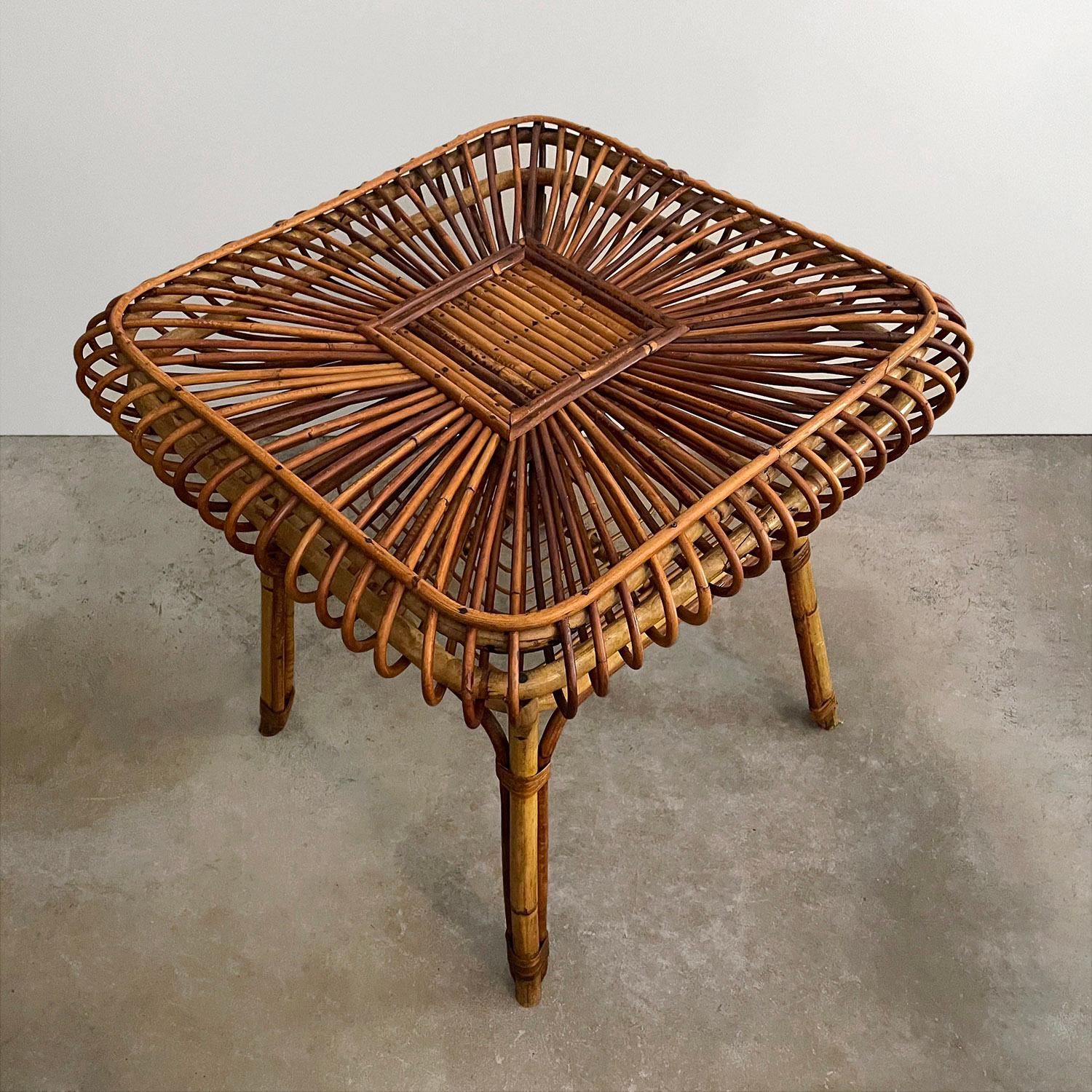 Italian Bamboo & Rattan Entry Table  For Sale 12