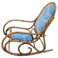 Italian Bamboo Rocking Chair i Style of Franco Albini