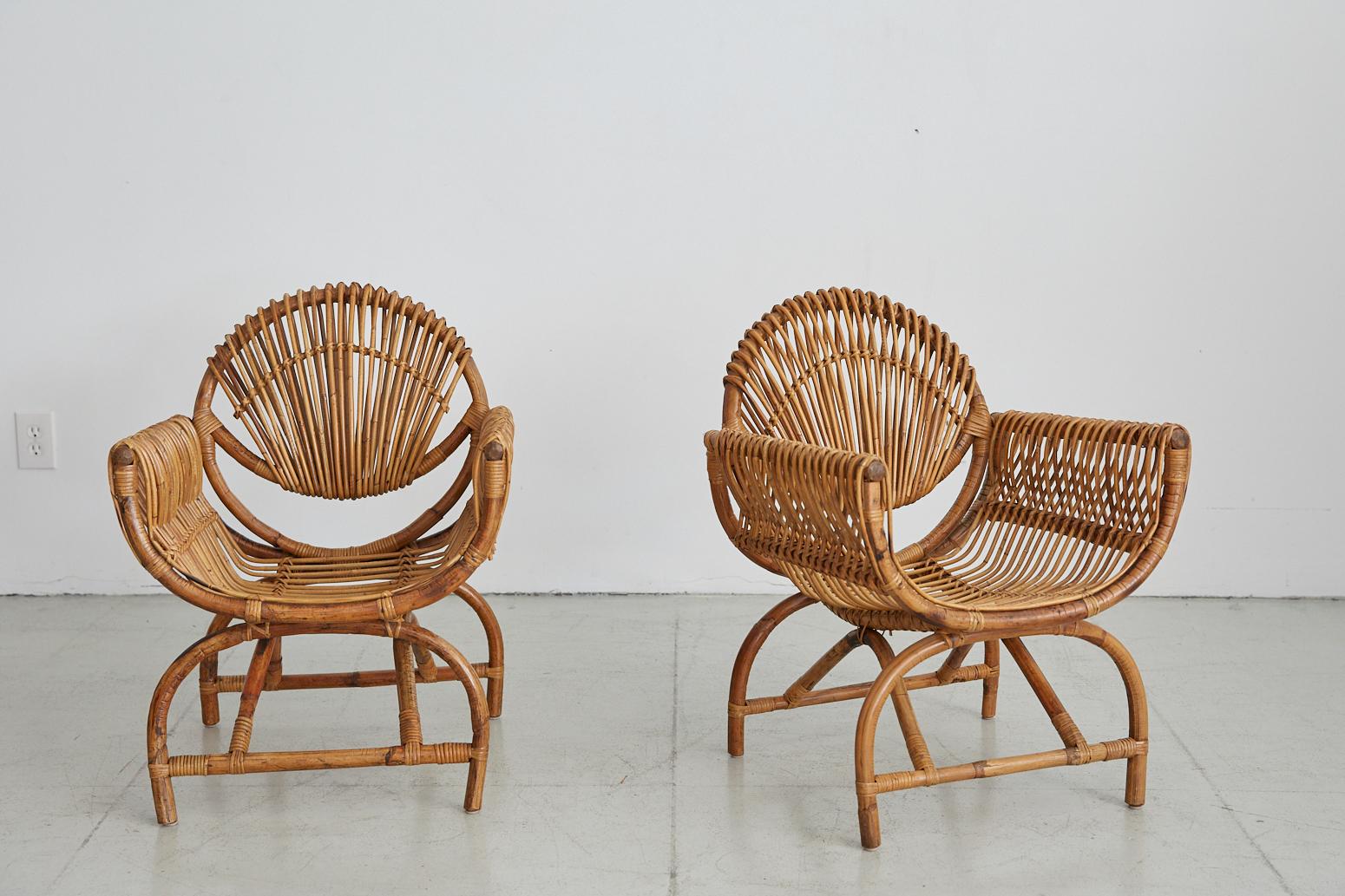 Italian Bamboo Settee and Chairs 1