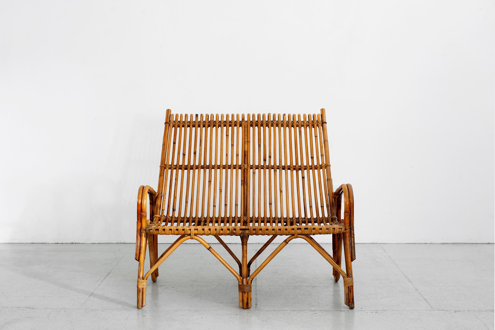 Italian Bamboo Settee In Good Condition For Sale In Beverly Hills, CA