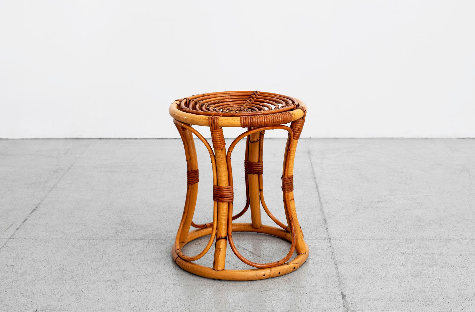Italian Bamboo Stools In Good Condition In Beverly Hills, CA