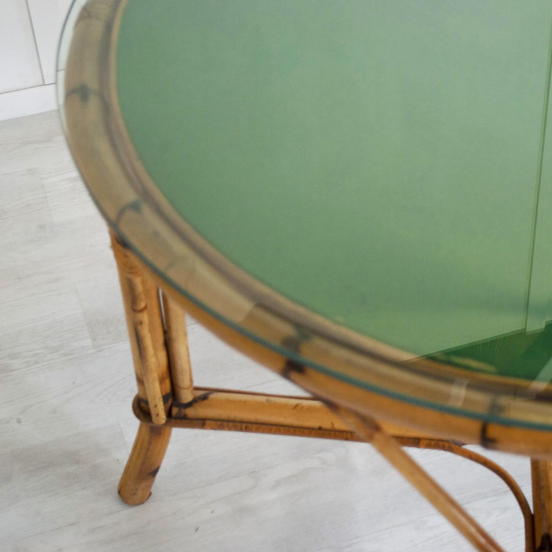 Italian bamboo Tito Agnoli styele table mid sixties For Sale 1