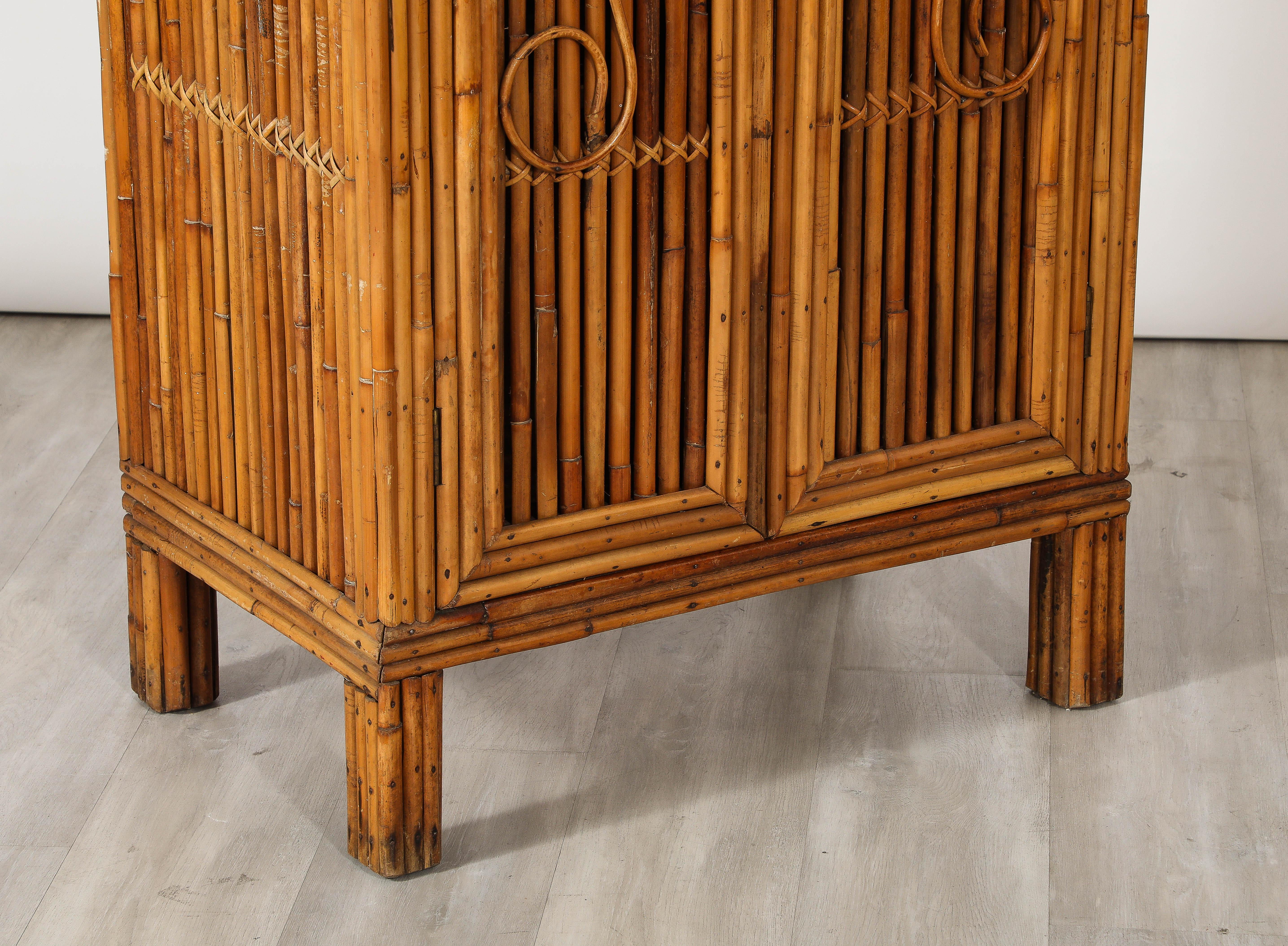 Italian Bamboo Two-Door Cabinet, Italy, circa 1950  For Sale 11
