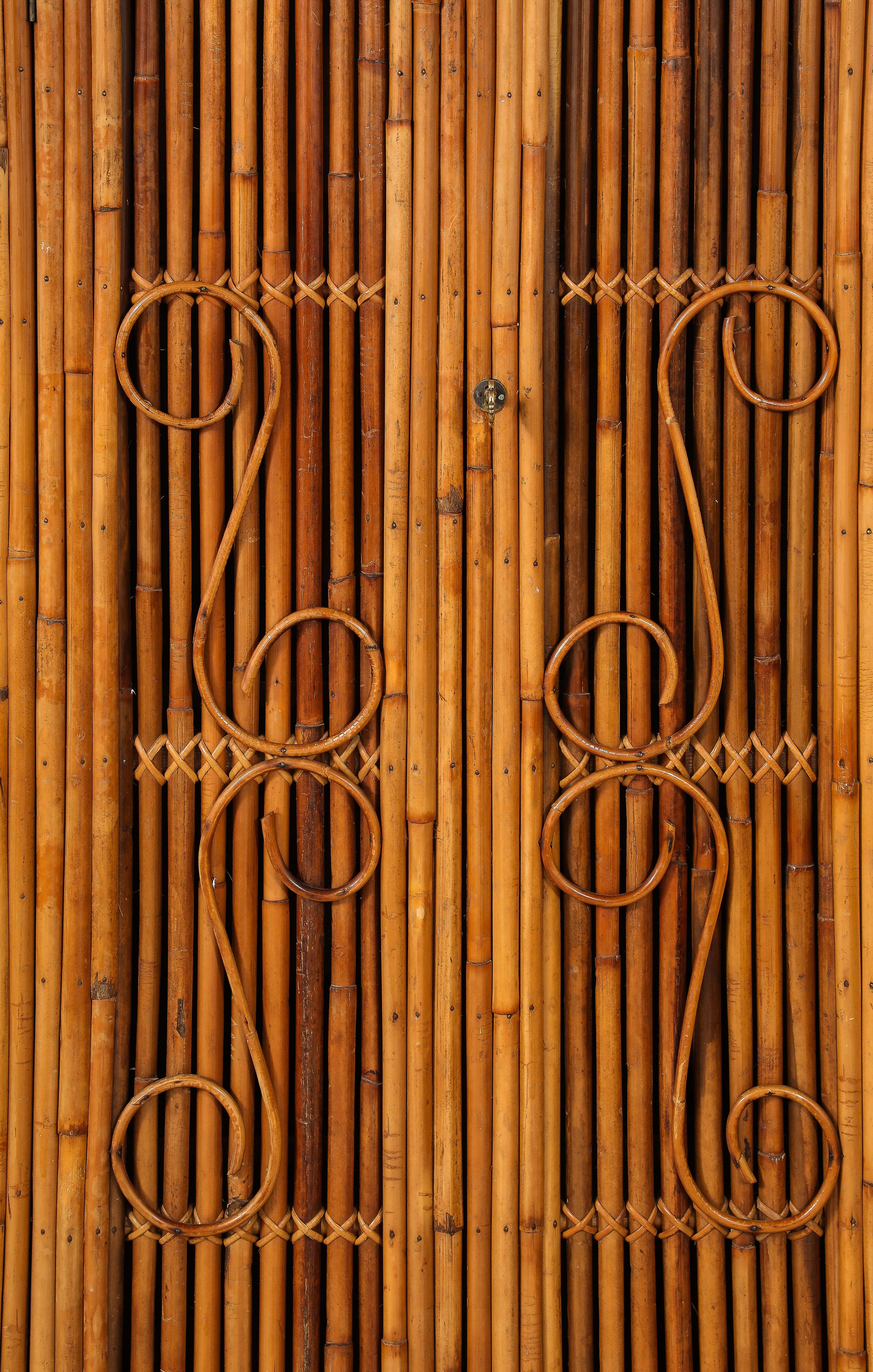 Italian Bamboo Two-Door Cabinet, Italy, circa 1950  14
