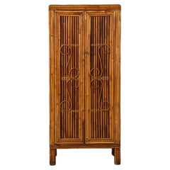 Italian Bamboo Two-Door Cabinet, Italy, circa 1950 
