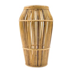 Italian Bamboo Umbrella Stand Attributed to Vittorio Bonacina, 1970s