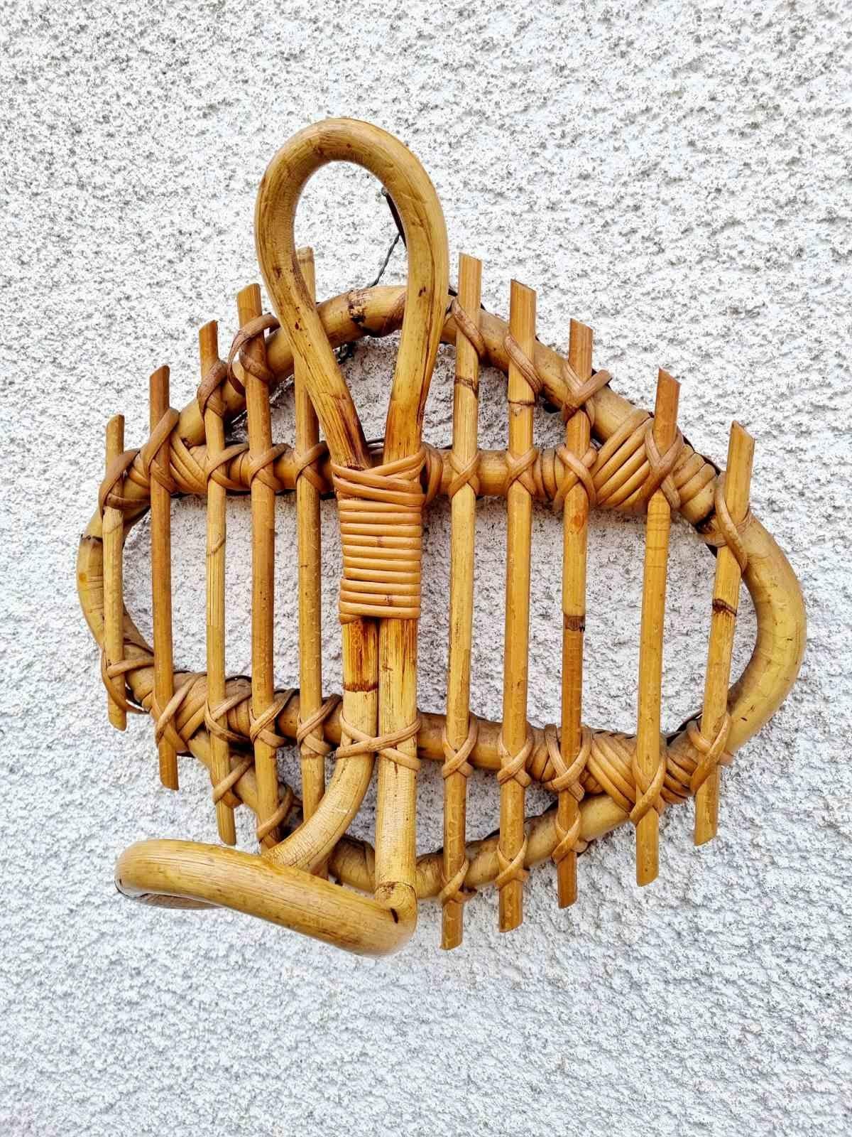 Appendiabiti da parete in bambù italiano disegnato da Franco Albini, Italia anni '60, Set di 3 5
