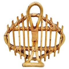 Appendiabiti da parete in bambù italiano disegnato da Franco Albini, Italia anni '60, Set di 3