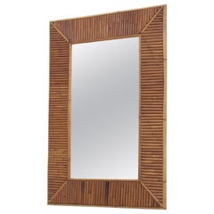 Italian Bamboo Wall Mirror, 1960s