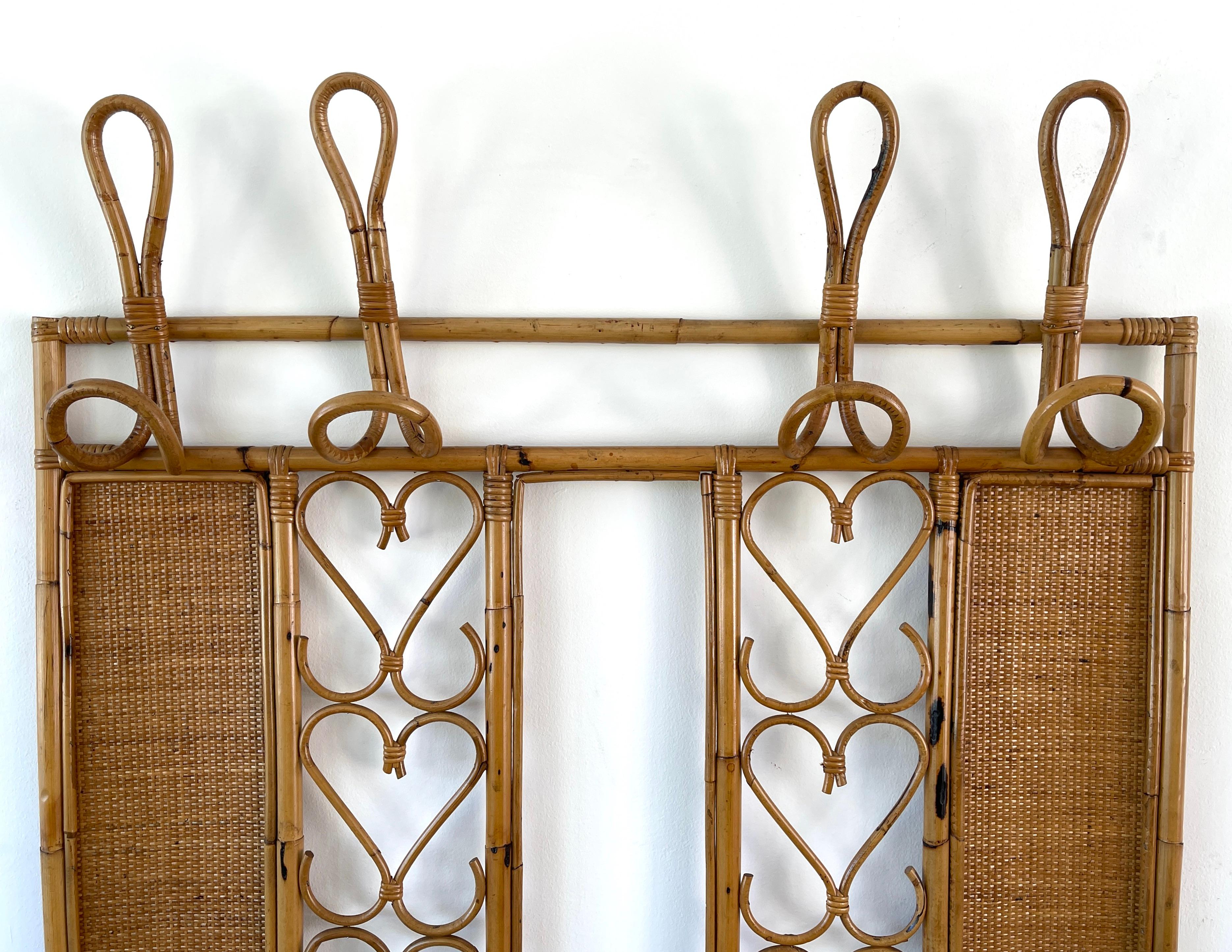 Italian Bamboo Wall Rack In Good Condition In Beverly Hills, CA