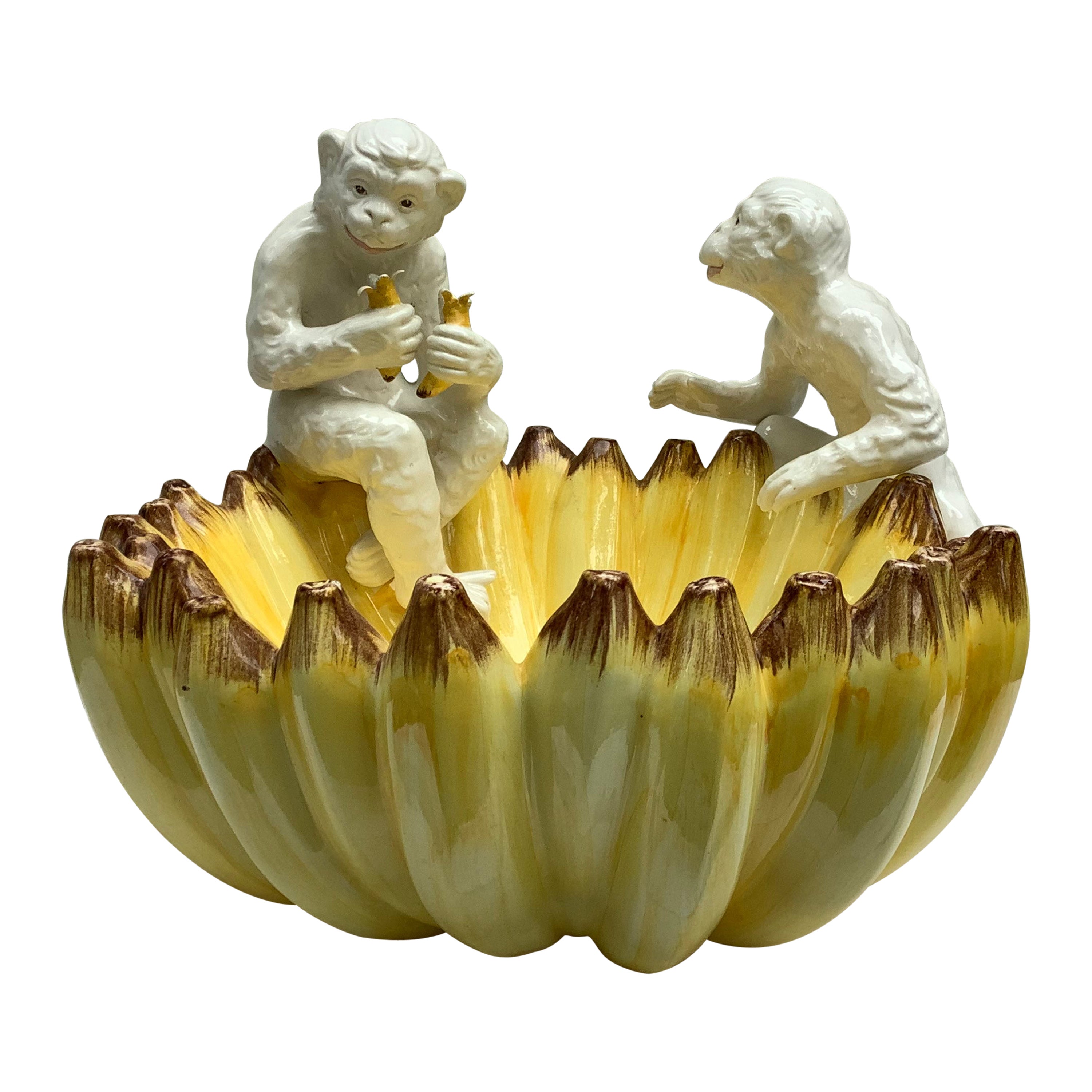 Italian Banana Bowl w/ Monkeys, Chelsea House