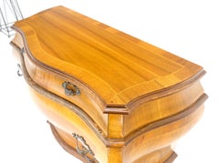 Console italienne à 4 tiroirs de style Bombay en bois de ronce d'olivier avec bandes