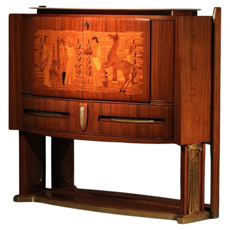 Italienisches Barbuffet aus den 60er Jahren, das Gio Ponti Vittorio Dassi zugeschrieben wird im Angebot
