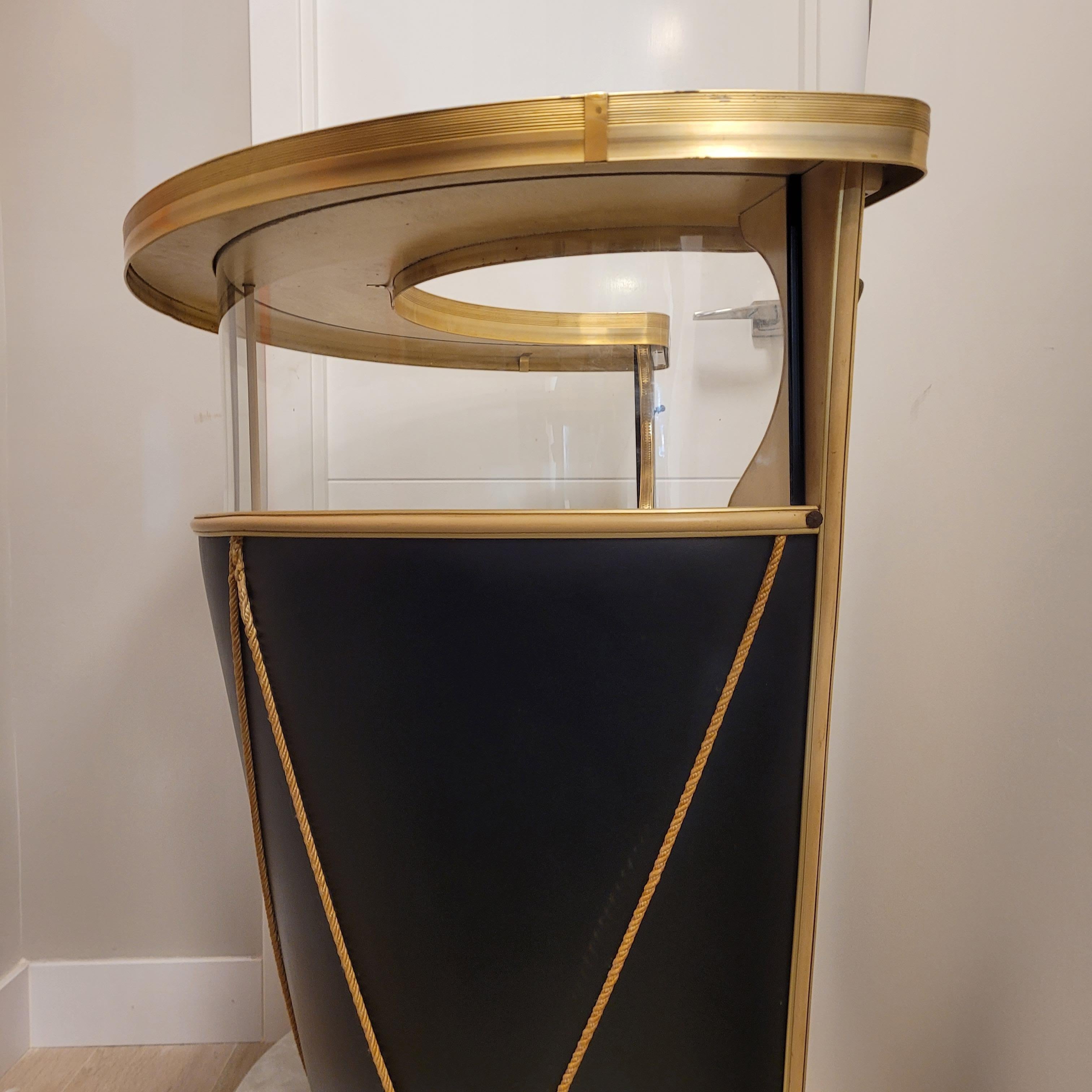 Italian bar cabinet Dry Bar “Tambor”, after Umberto Mascagni For Sale 11