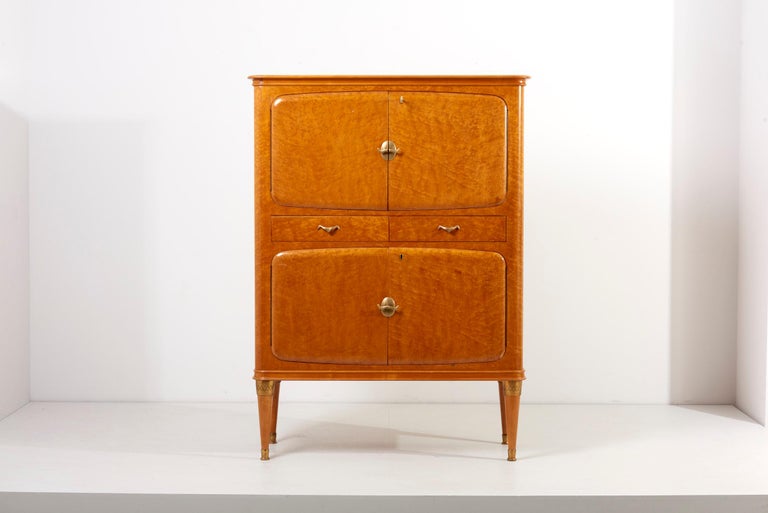 Italian Bar in Birdseye Maple, 1950s For Sale at 1stDibs