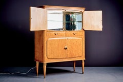 Mobile bar italiano in acero Birdseye, anni '50