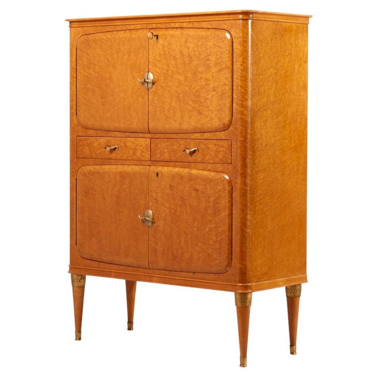 Italian Bar in Birdseye Maple, 1950s For Sale at 1stDibs