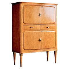 Italian Bar Cabinet in Birdseye Maple, 1950s