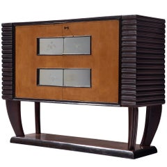 Italian Bar Cabinet in Walnut Attributed to Osvaldo Borsani