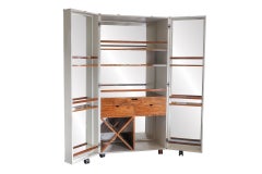 Bar Cabinet with Polished Walnut Details Designed by Serge De Troyer