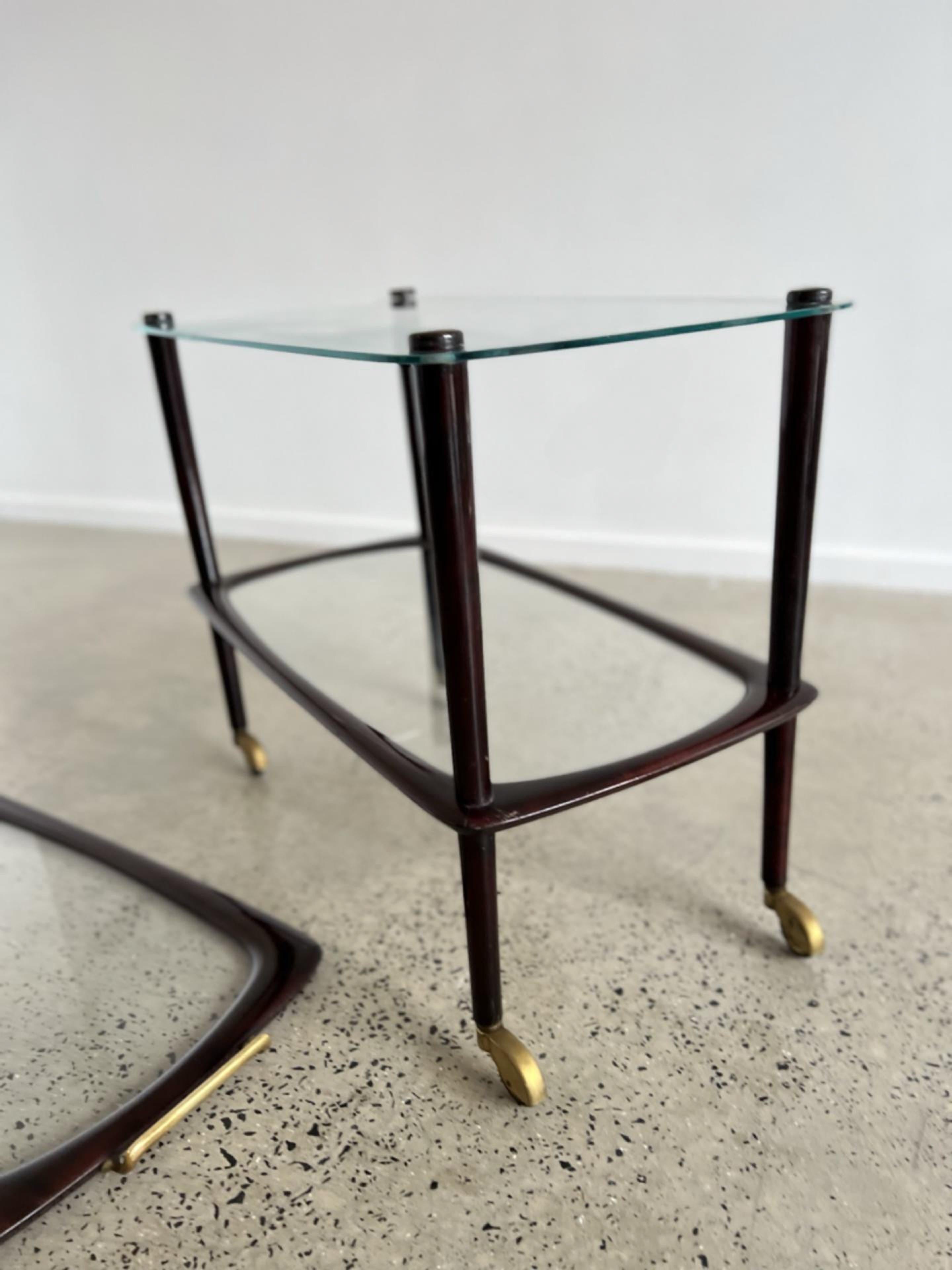 Italian Bar Cart by Cesare Lace for Fratelli Reguitti 1950s In Good Condition For Sale In Byron Bay, NSW