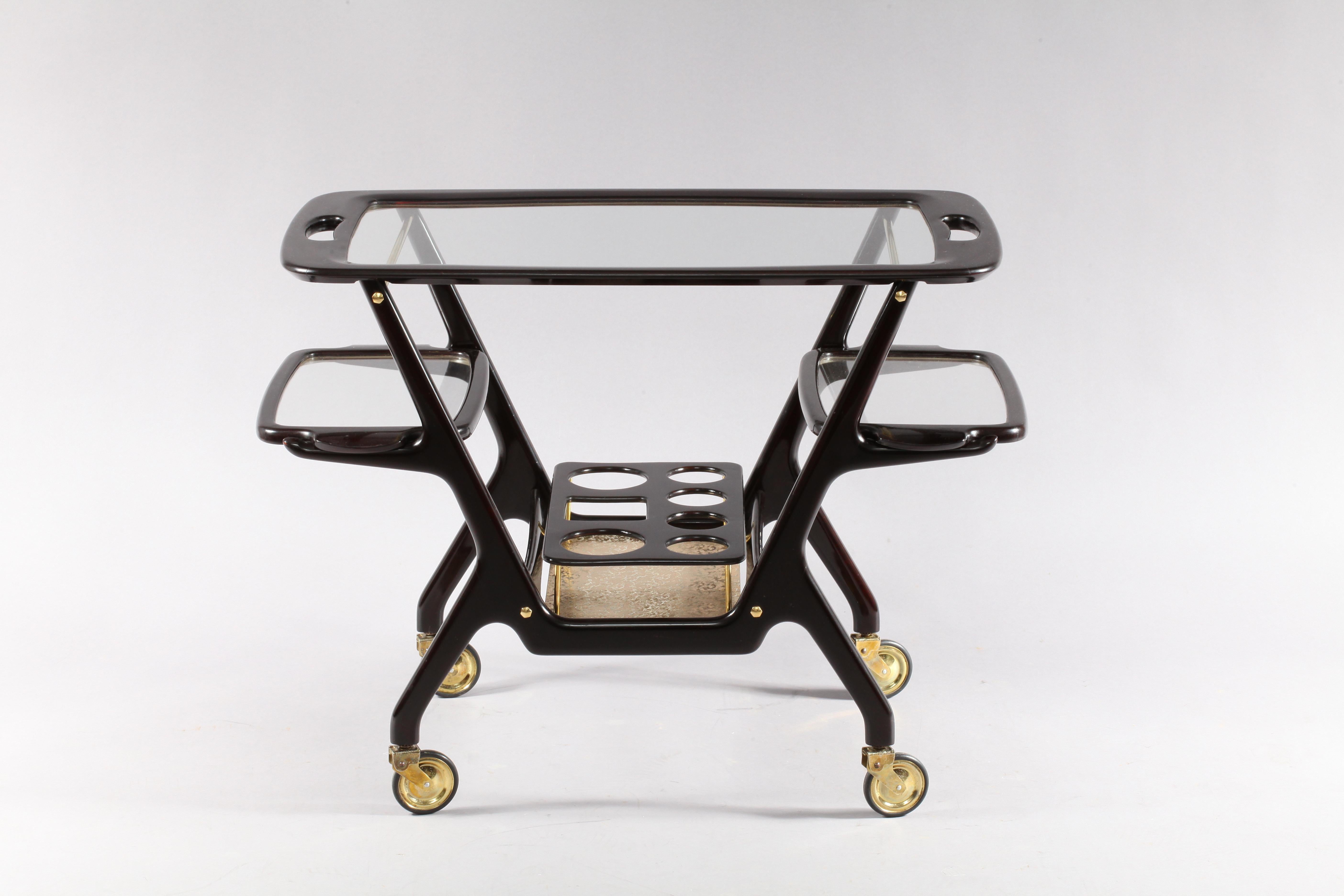 Italian Bar Cart Designed by Cesare Lacca, Italy, 1950 In Good Condition In Vienna, Vienna