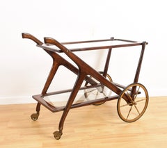 Italian Bar Cart in Mahogany by Cesare Lacca, Italy, 1950s, Mid-Century Modern