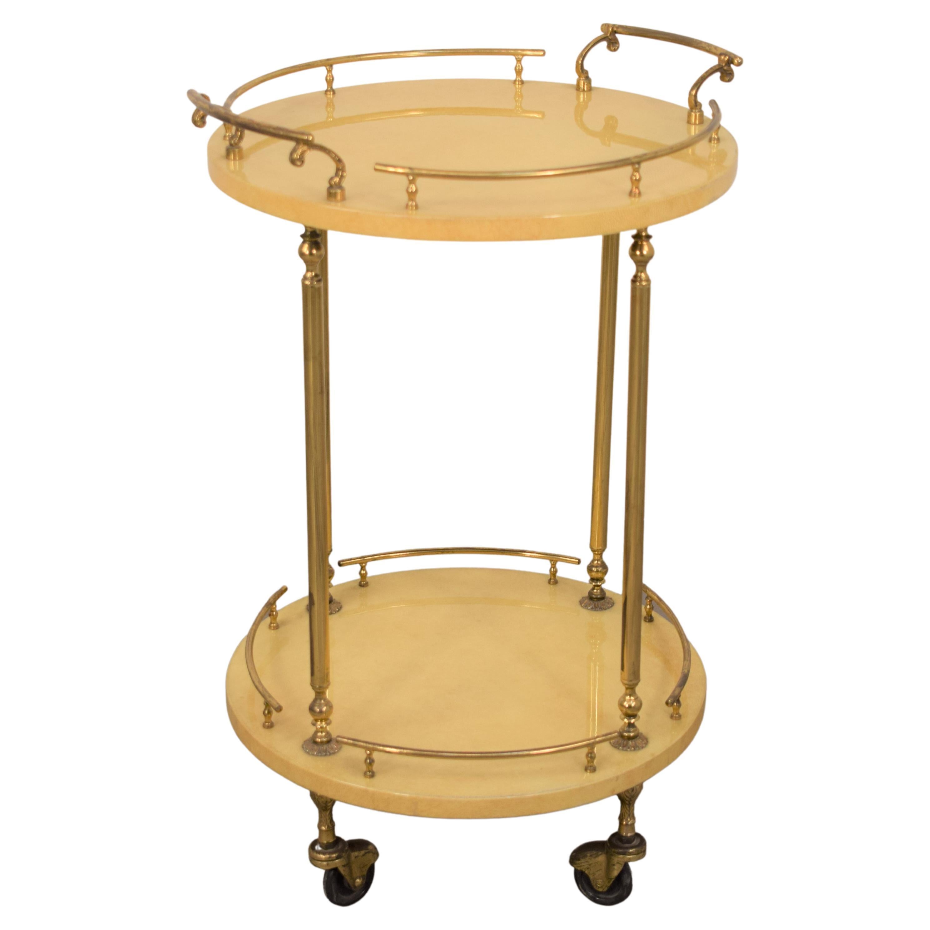 Italian Marquetry Bar Cart or Tea Trolley by Sorrento, 1960s at 1stDibs
