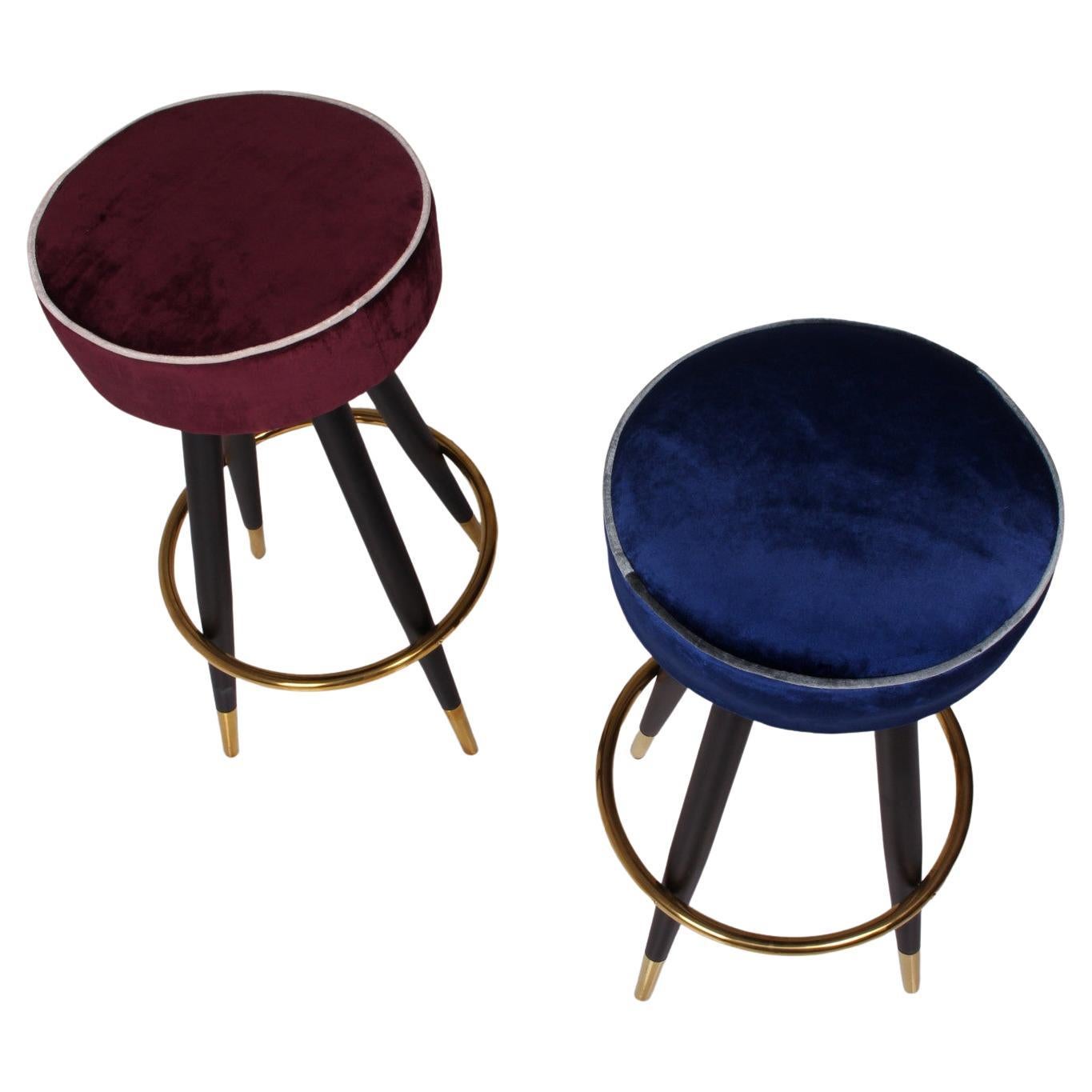 BAR/COUNTER italien  STOOL BURGUNDY rouge style années 50/60