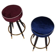 BAR/COUNTER italien  STOOL BURGUNDY rouge style années 50/60
