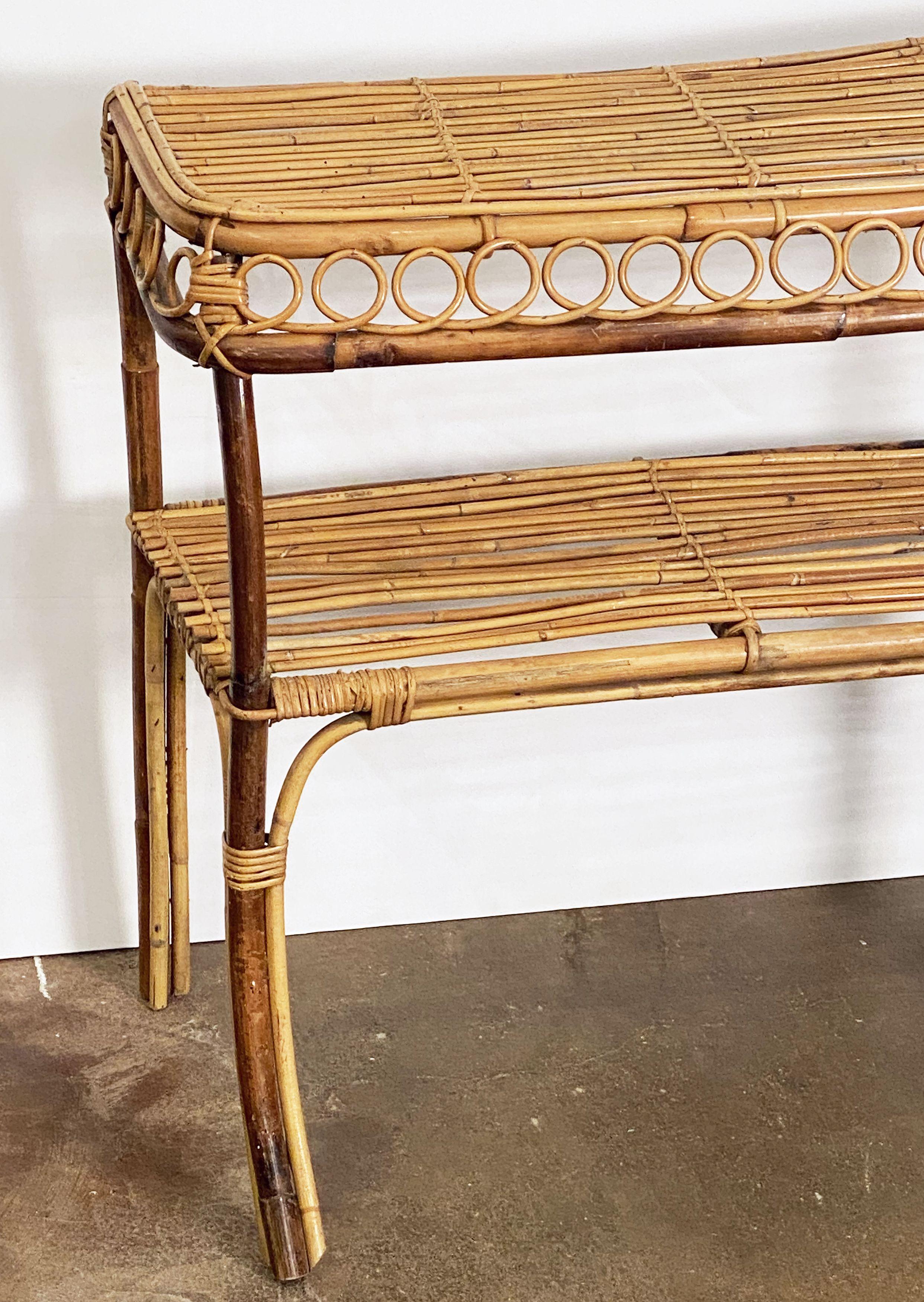 Italian Bar or Console Table of Cane, Bamboo, and Rattan In Good Condition For Sale In Austin, TX