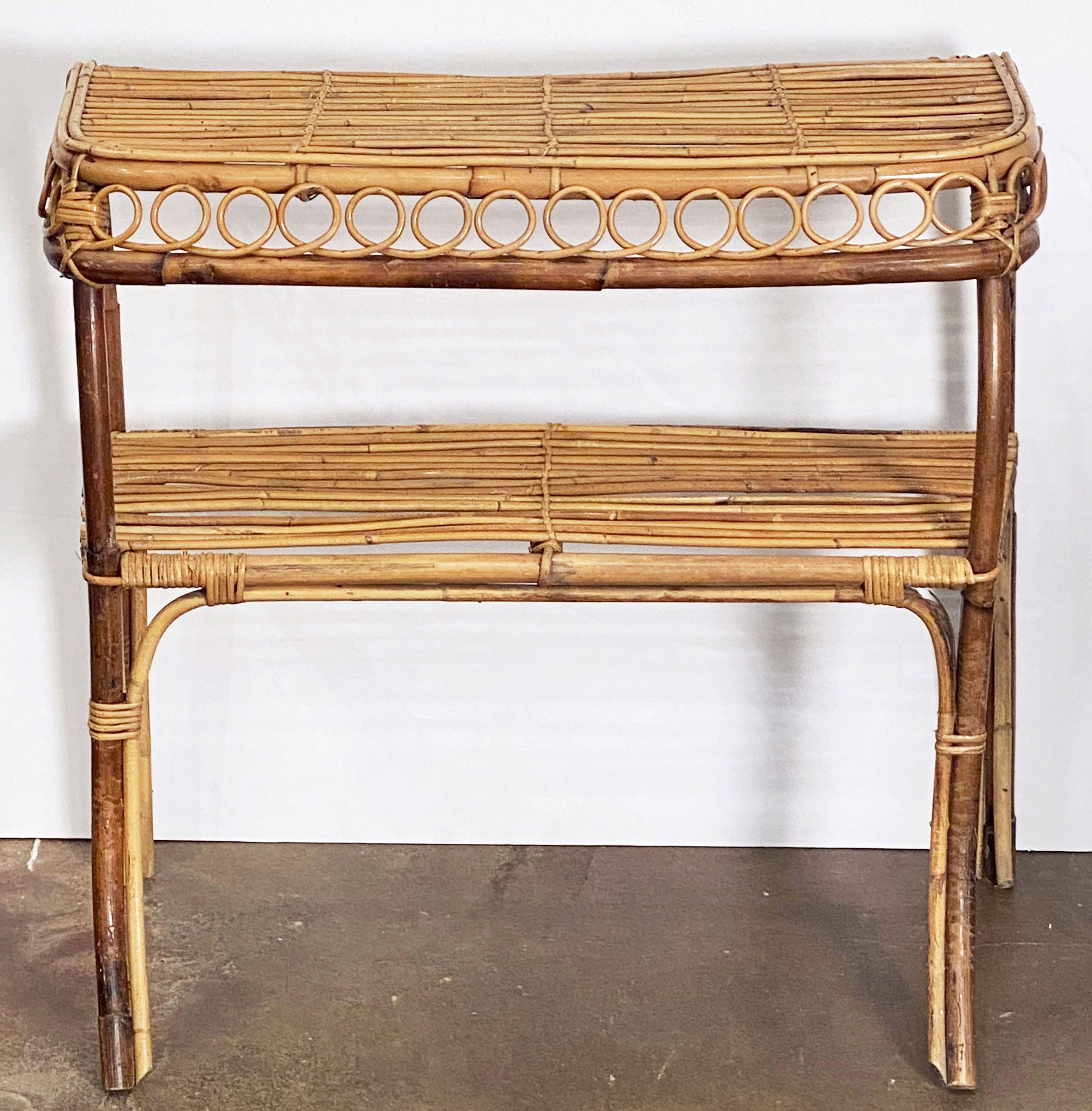 Italian Bar or Console Table of Cane, Bamboo, and Rattan For Sale 1