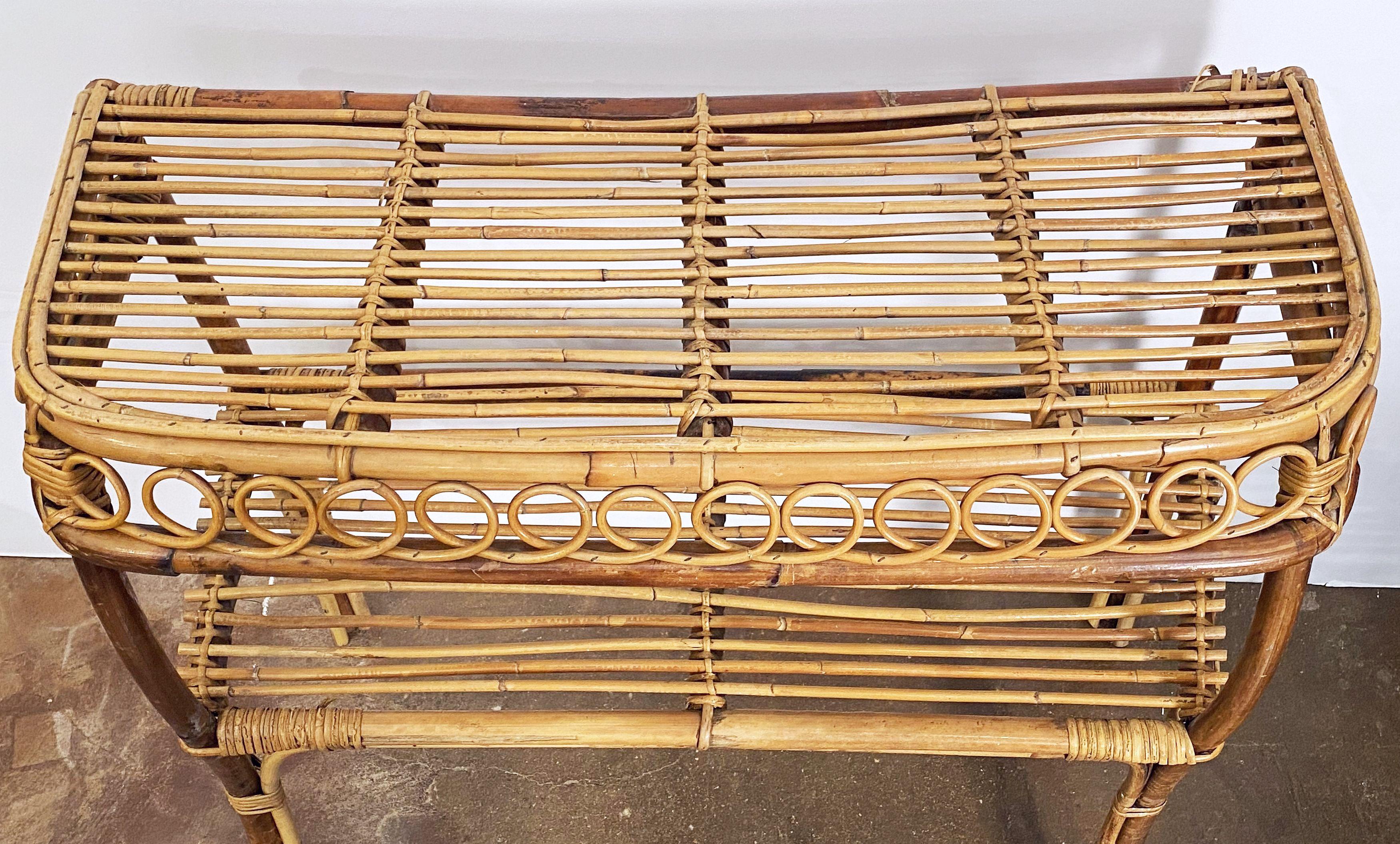 Italian Bar or Console Table of Cane, Bamboo, and Rattan For Sale 2