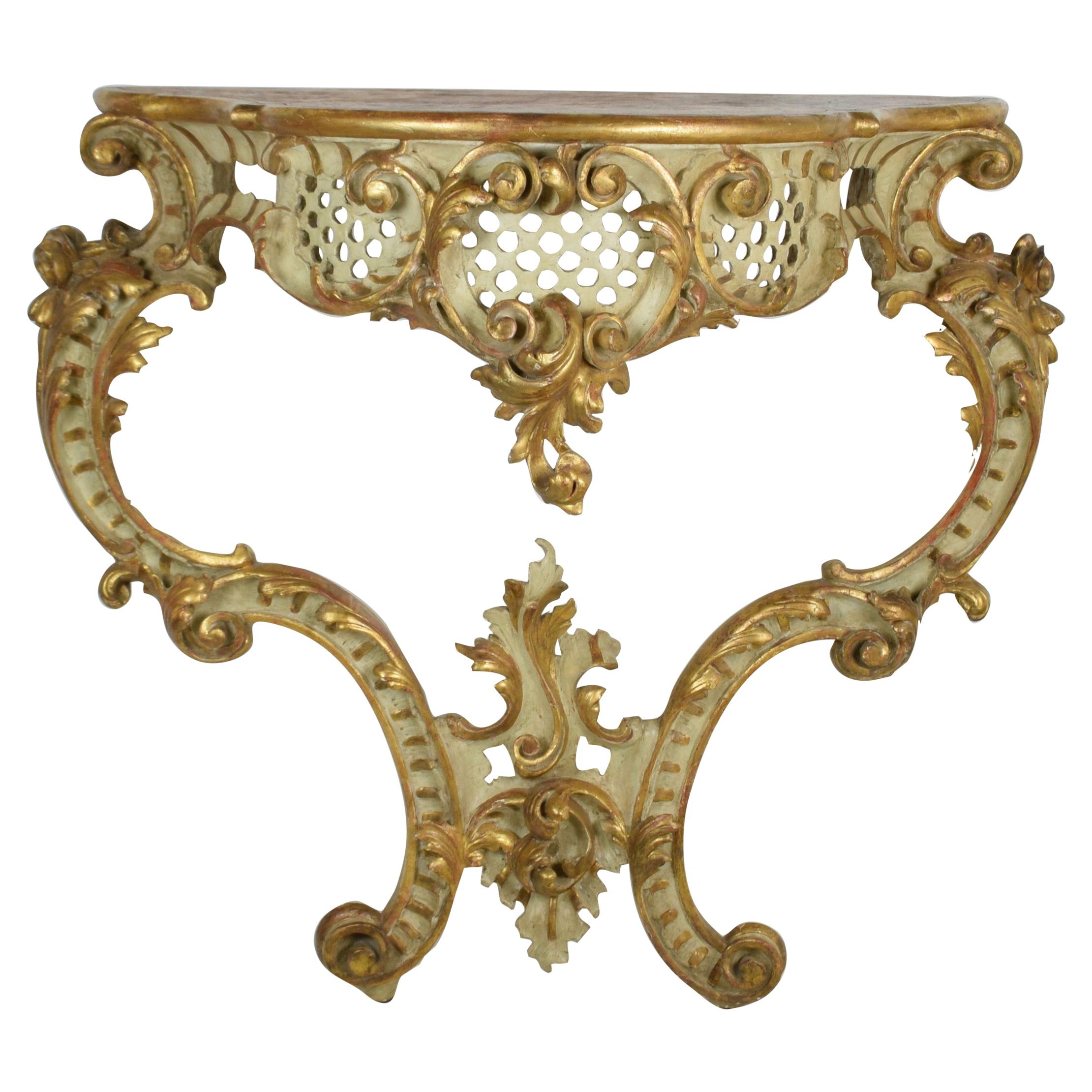 Italian Barocchetto Console, Genova, circa 1760 For Sale