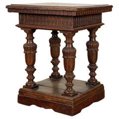Italian Baroque 17th Century and Later Walnut Small Square Table